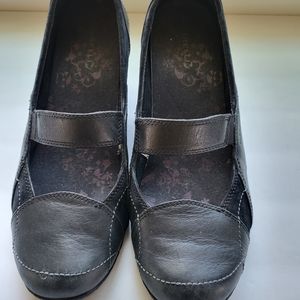 Merrell Orchid Mary Jane Black Wedge Women's 8.5 Black Leather